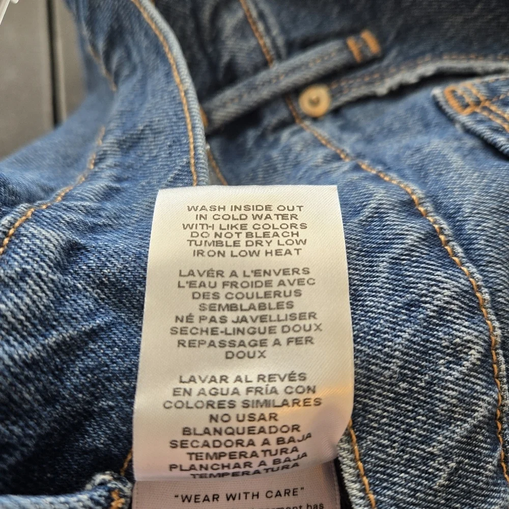 NWOT Good American Good '90s Blue 645 Raw Step Hem Denim Shorts $129 Plus Sz 24